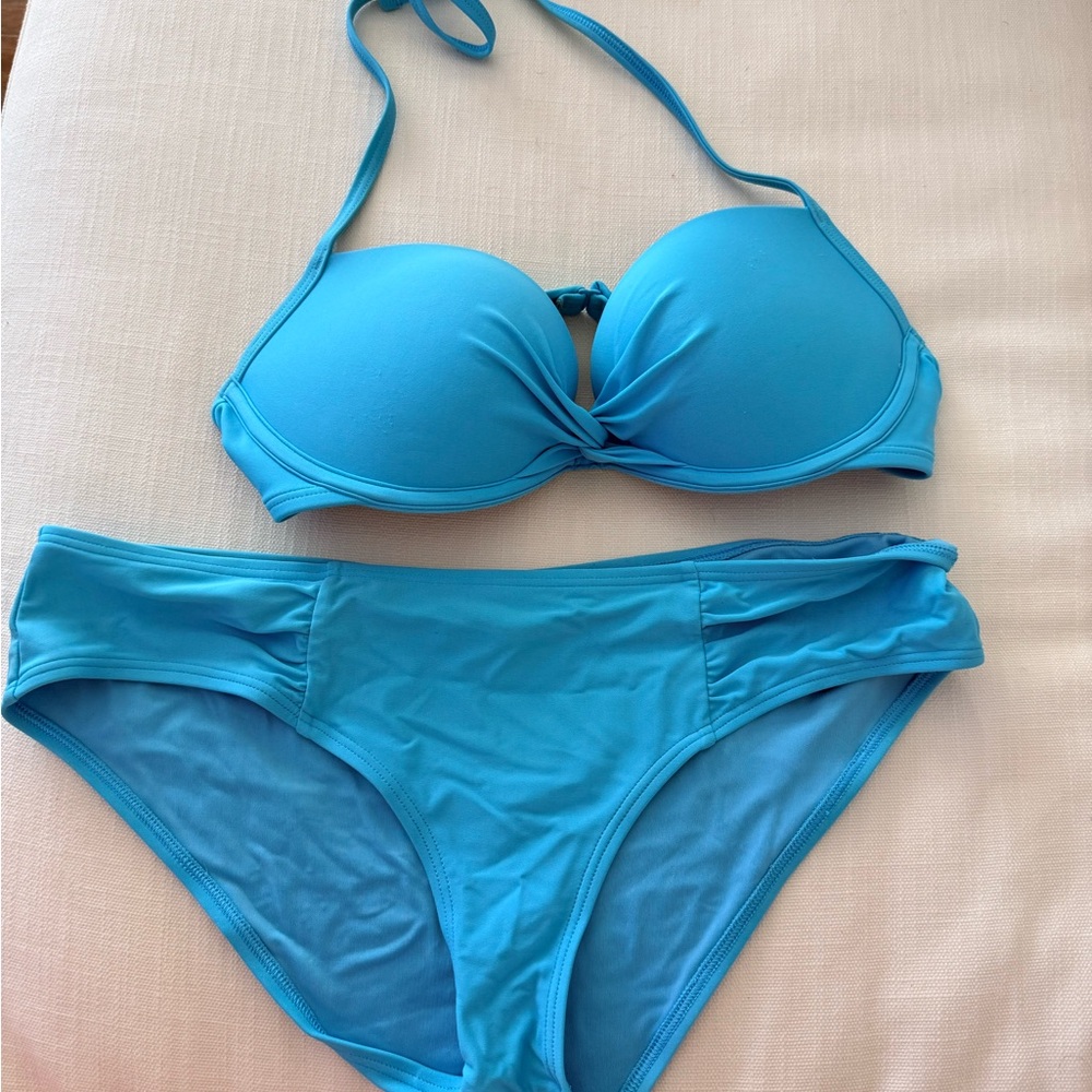 aerie Bright Blue Push-Up Bikini Set